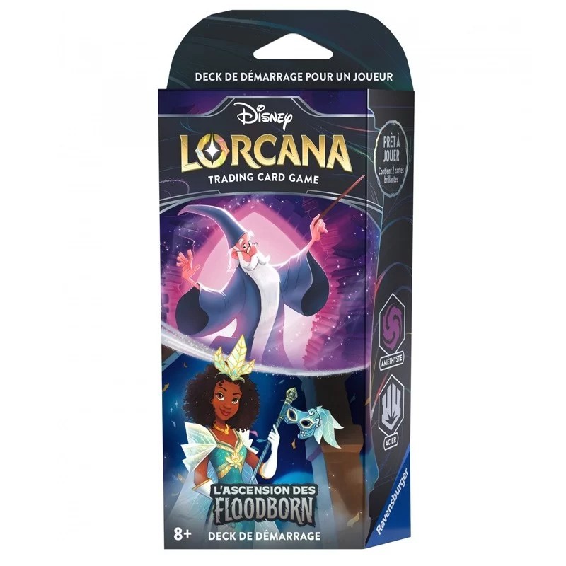 Disney Lorcana TCG - L'ascencion des floodborns - Starter Deck Améthyste et Acier - Merlin & Tiana